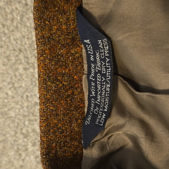 Vintage Harris Tweed Rust Colored Wool Mens Blazer Size 40R Made In USA - Picture 3 of 11